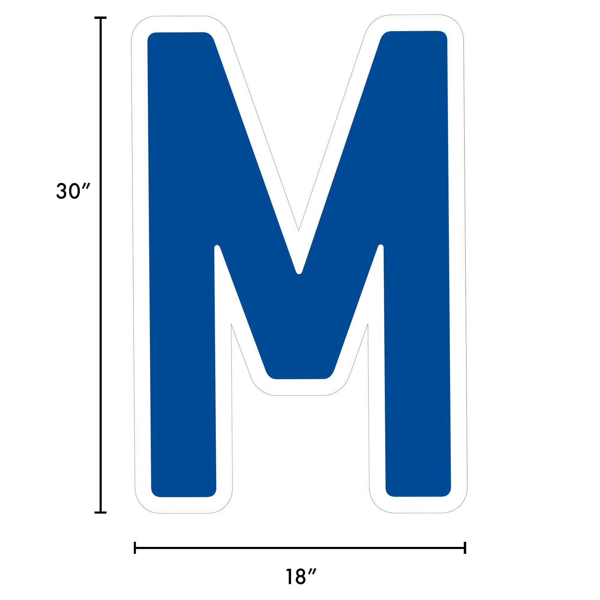 Royal Blue Letter (M) Corrugated Plastic Yard Sign, 30in